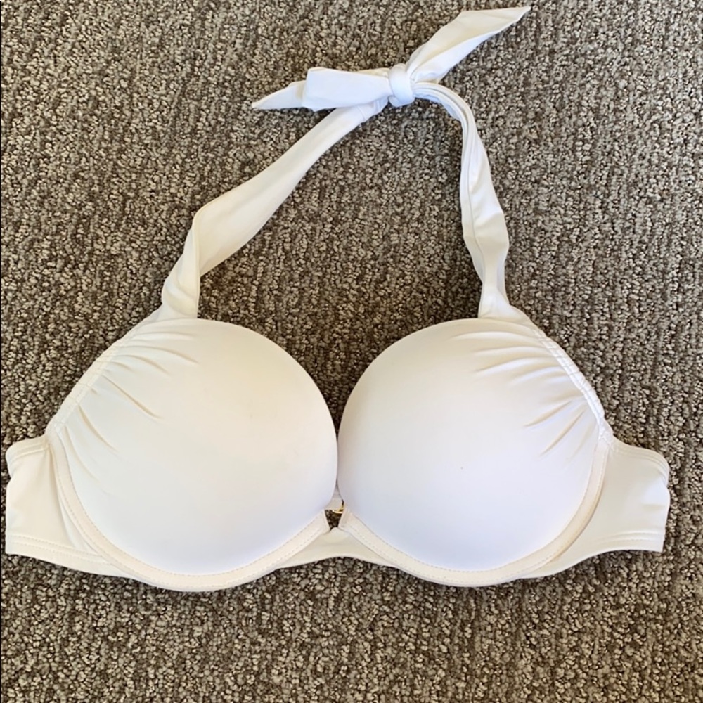 White bombshell push up Victoria secret swim top